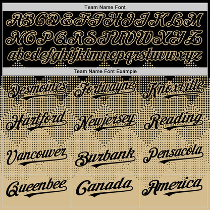 Custom Black Vegas Gold 3D Pattern Design Gradient Square Shapes Authentic Baseball Jersey - Sky-Custom