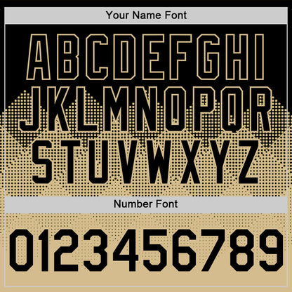 Custom Black Vegas Gold 3D Pattern Design Gradient Square Shapes Authentic Baseball Jersey - Sky-Custom