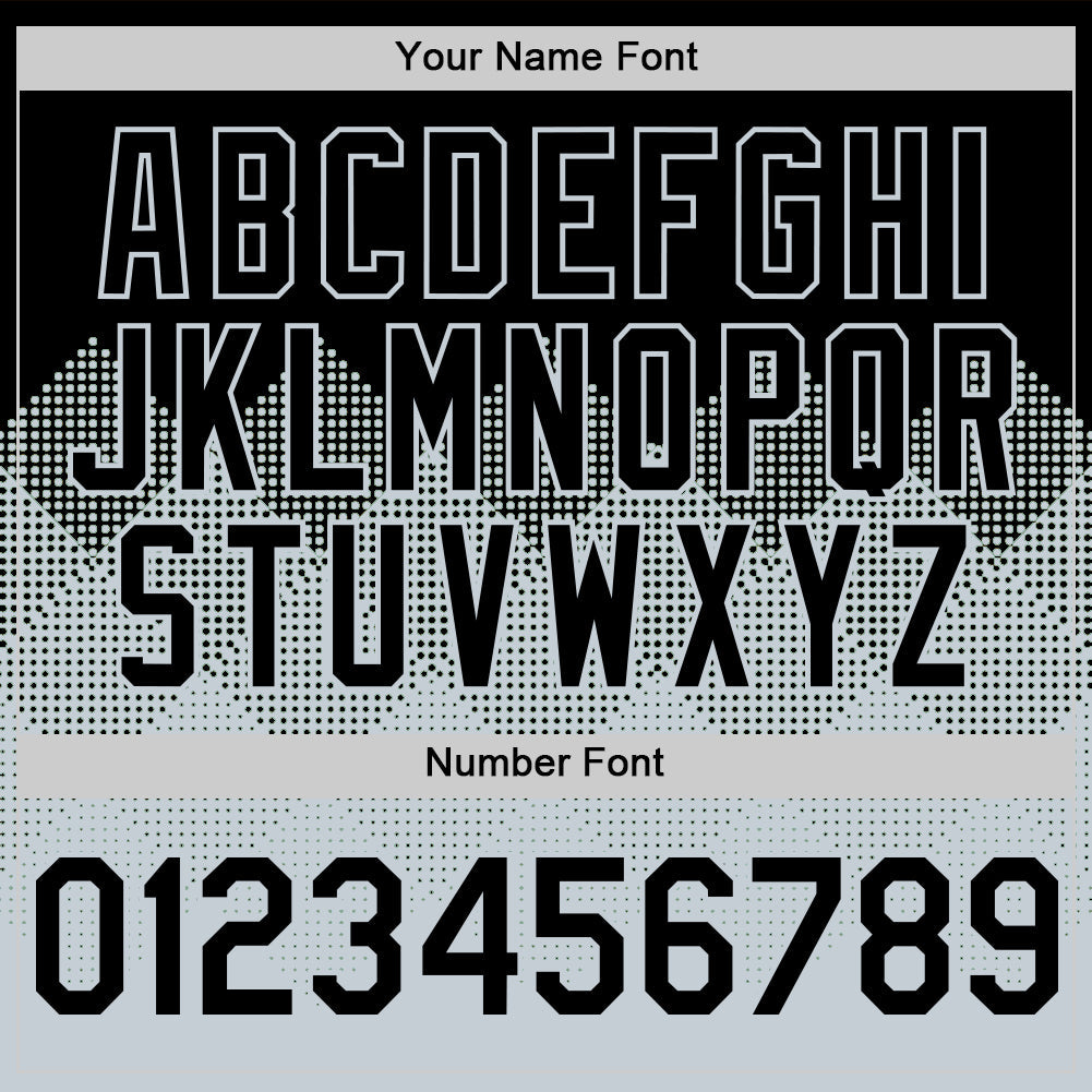 Custom Black Silver 3D Pattern Design Gradient Square Shapes Authentic Baseball Jersey - Sky-Custom