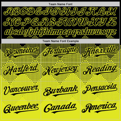 Custom Black Neon Yellow 3D Pattern Design Gradient Square Shapes Authentic Baseball Jersey - Sky-Custom