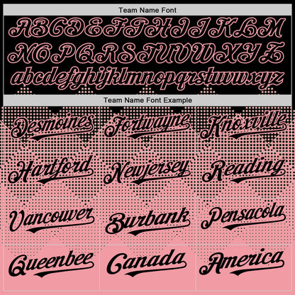 Custom Black Medium Pink 3D Pattern Design Gradient Square Shapes Authentic Baseball Jersey - Sky-Custom
