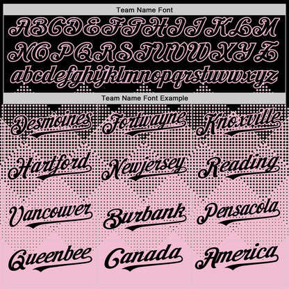 Custom Black Light Pink 3D Pattern Design Gradient Square Shapes Authentic Baseball Jersey - Sky-Custom