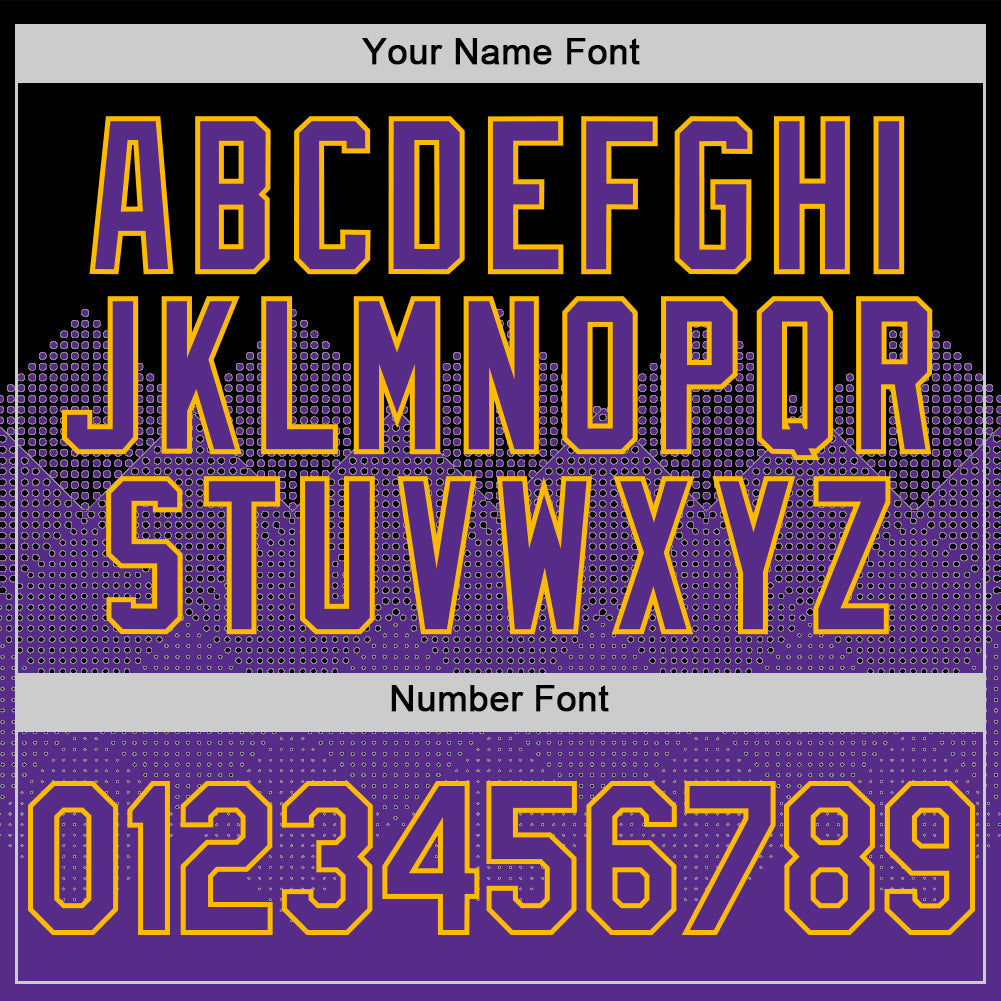 Custom Black Purple-Gold 3D Pattern Design Gradient Square Shapes Authentic Baseball Jersey - Sky-Custom