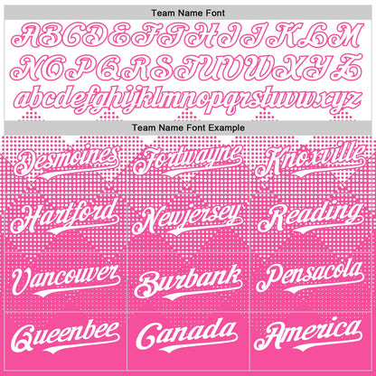 Custom White Pink 3D Pattern Design Gradient Square Shapes Authentic Baseball Jersey - Sky-Custom