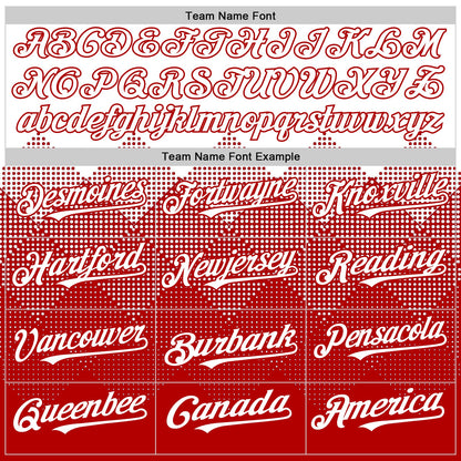 Custom White Red 3D Pattern Design Gradient Square Shapes Authentic Baseball Jersey - Sky-Custom