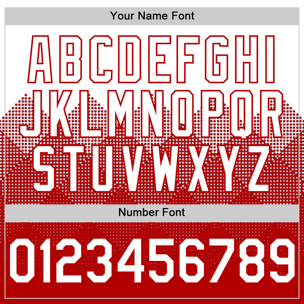 Custom White Red 3D Pattern Design Gradient Square Shapes Authentic Baseball Jersey - Sky-Custom
