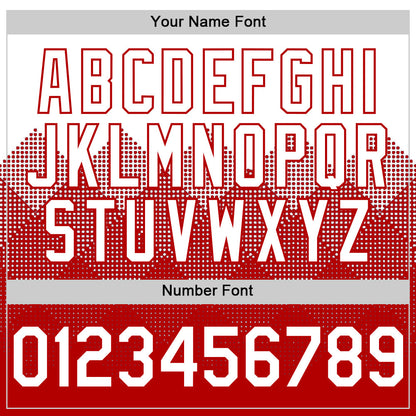 Custom White Red 3D Pattern Design Gradient Square Shapes Authentic Baseball Jersey - Sky-Custom