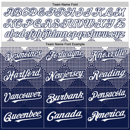 Custom White Navy 3D Pattern Design Gradient Square Shapes Authentic Baseball Jersey - Sky-Custom