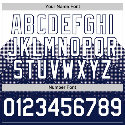 Custom White Navy 3D Pattern Design Gradient Square Shapes Authentic Baseball Jersey - Sky-Custom
