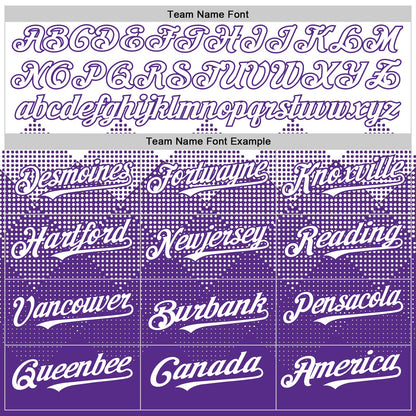 Custom White Purple 3D Pattern Design Gradient Square Shapes Authentic Baseball Jersey - Sky-Custom