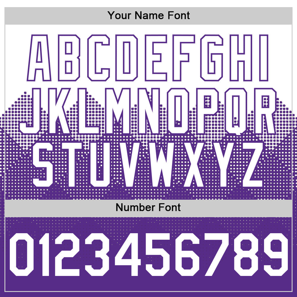 Custom White Purple 3D Pattern Design Gradient Square Shapes Authentic Baseball Jersey - Sky-Custom