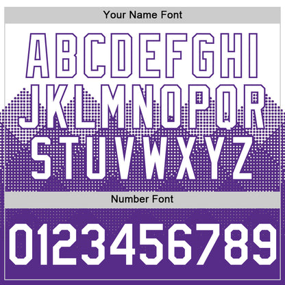 Custom White Purple 3D Pattern Design Gradient Square Shapes Authentic Baseball Jersey - Sky-Custom