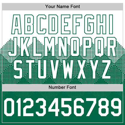 Custom White Kelly Green 3D Pattern Design Gradient Square Shapes Authentic Baseball Jersey - Sky-Custom