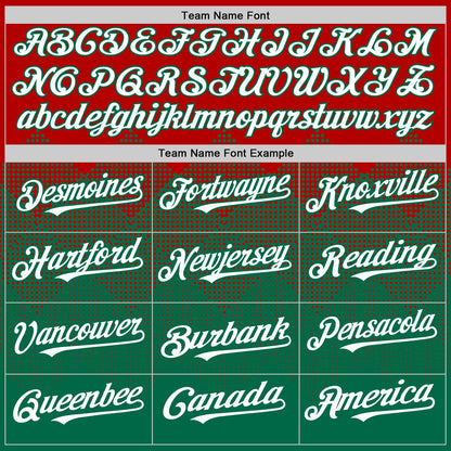 Custom Red White-Kelly Green 3D Pattern Design Gradient Square Shapes Authentic Baseball Jersey - Sky-Custom