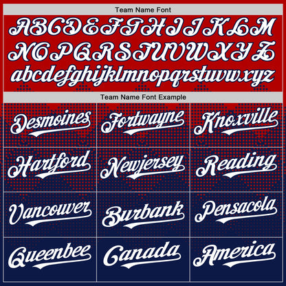 Custom Red White-Navy 3D Pattern Design Gradient Square Shapes Authentic Baseball Jersey - Sky-Custom