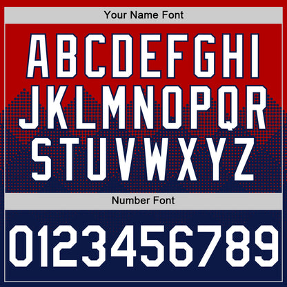 Custom Red White-Navy 3D Pattern Design Gradient Square Shapes Authentic Baseball Jersey - Sky-Custom