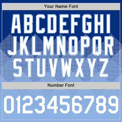 Custom Royal White-Light Blue 3D Pattern Design Gradient Square Shapes Authentic Baseball Jersey - Sky-Custom