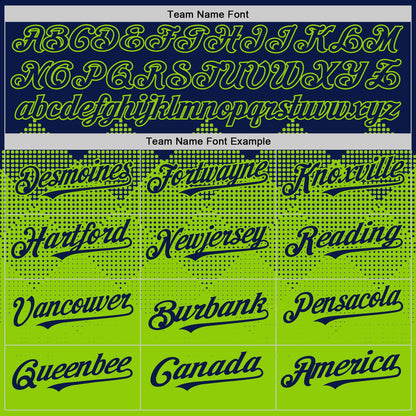 Custom Navy Neon Green 3D Pattern Design Gradient Square Shapes Authentic Baseball Jersey - Sky-Custom