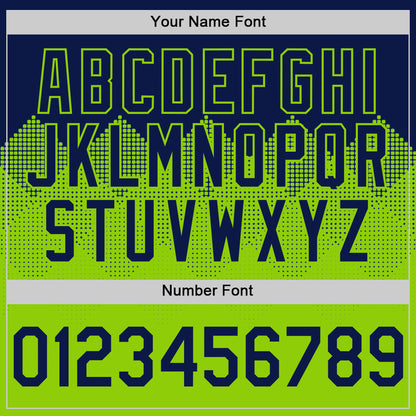 Custom Navy Neon Green 3D Pattern Design Gradient Square Shapes Authentic Baseball Jersey - Sky-Custom