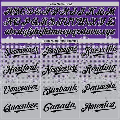 Custom Purple Black-Gray 3D Pattern Design Gradient Square Shapes Authentic Baseball Jersey - Sky-Custom
