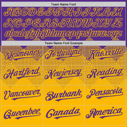 Custom Purple Gold 3D Pattern Design Gradient Square Shapes Authentic Baseball Jersey - Sky-Custom