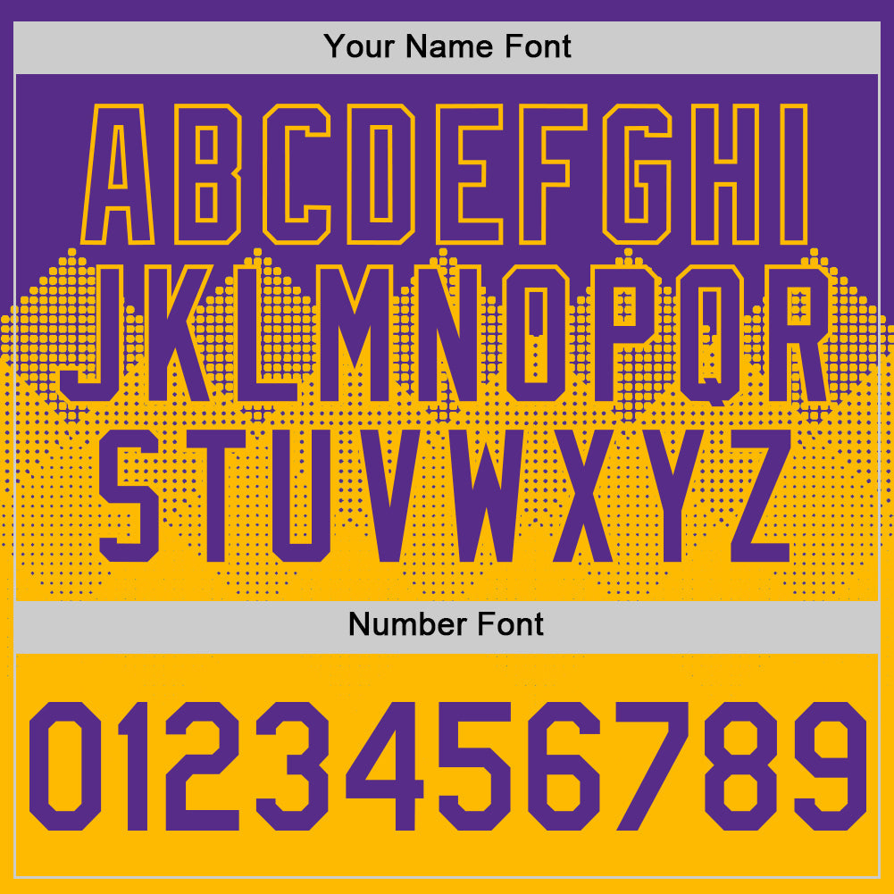 Custom Purple Gold 3D Pattern Design Gradient Square Shapes Authentic Baseball Jersey - Sky-Custom