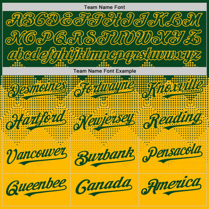 Custom Green Gold 3D Pattern Design Gradient Square Shapes Authentic Baseball Jersey - Sky-Custom
