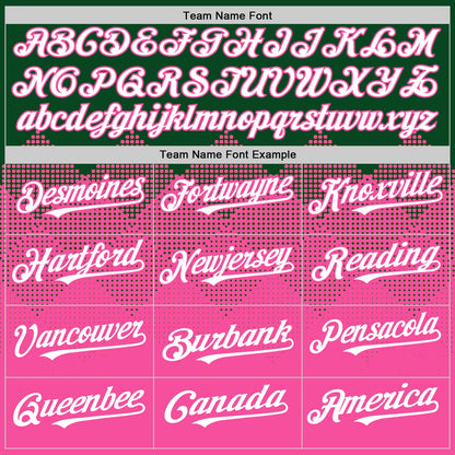 Custom Green White-Pink 3D Pattern Design Gradient Square Shapes Authentic Baseball Jersey - Sky-Custom