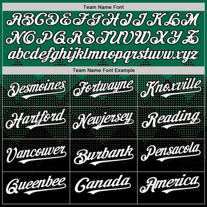 Custom Kelly Green White-Black 3D Pattern Design Gradient Square Shapes Authentic Baseball Jersey - Sky-Custom