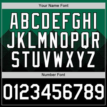 Custom Kelly Green White-Black 3D Pattern Design Gradient Square Shapes Authentic Baseball Jersey - Sky-Custom