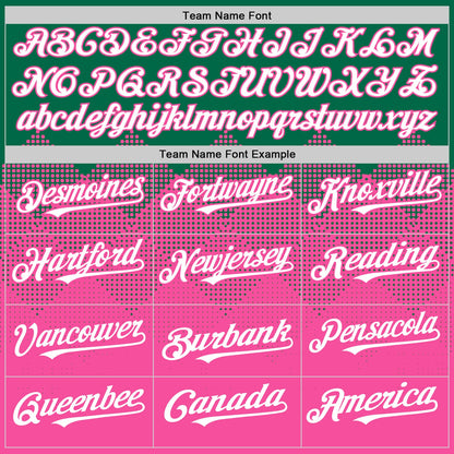 Custom Kelly Green White-Pink 3D Pattern Design Gradient Square Shapes Authentic Baseball Jersey - Sky-Custom