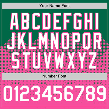 Custom Kelly Green White-Pink 3D Pattern Design Gradient Square Shapes Authentic Baseball Jersey - Sky-Custom