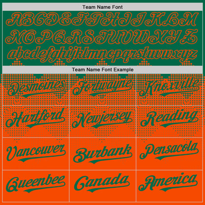 Custom Kelly Green Orange 3D Pattern Design Gradient Square Shapes Authentic Baseball Jersey - Sky-Custom