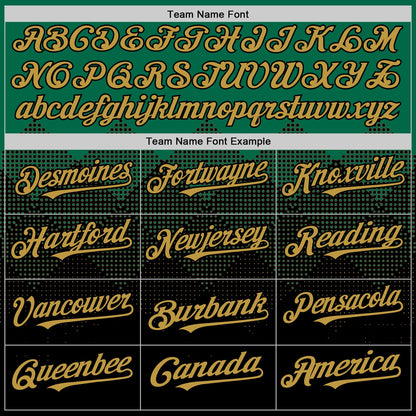 Custom Kelly Green Old Gold-Black 3D Pattern Design Gradient Square Shapes Authentic Baseball Jersey - Sky-Custom
