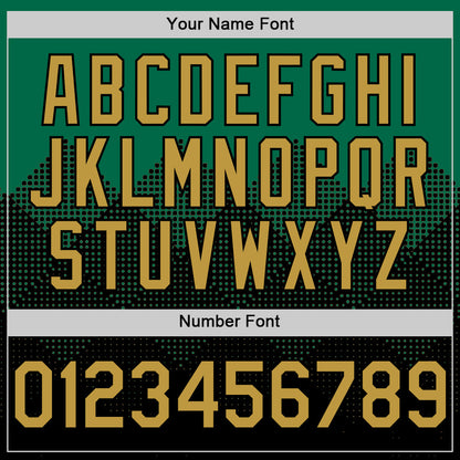 Custom Kelly Green Old Gold-Black 3D Pattern Design Gradient Square Shapes Authentic Baseball Jersey - Sky-Custom