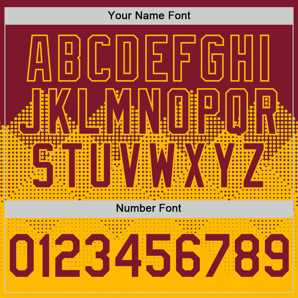 Custom Crimson Gold 3D Pattern Design Gradient Square Shapes Authentic Baseball Jersey - Sky-Custom