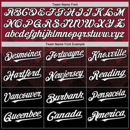 Custom Crimson White-Black 3D Pattern Design Gradient Square Shapes Authentic Baseball Jersey - Sky-Custom