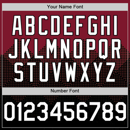 Custom Crimson White-Black 3D Pattern Design Gradient Square Shapes Authentic Baseball Jersey - Sky-Custom