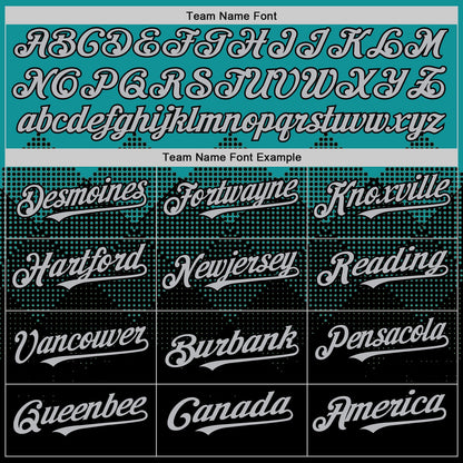 Custom Teal Gray-Black 3D Pattern Design Gradient Square Shapes Authentic Baseball Jersey - Sky-Custom