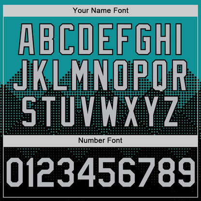 Custom Teal Gray-Black 3D Pattern Design Gradient Square Shapes Authentic Baseball Jersey - Sky-Custom