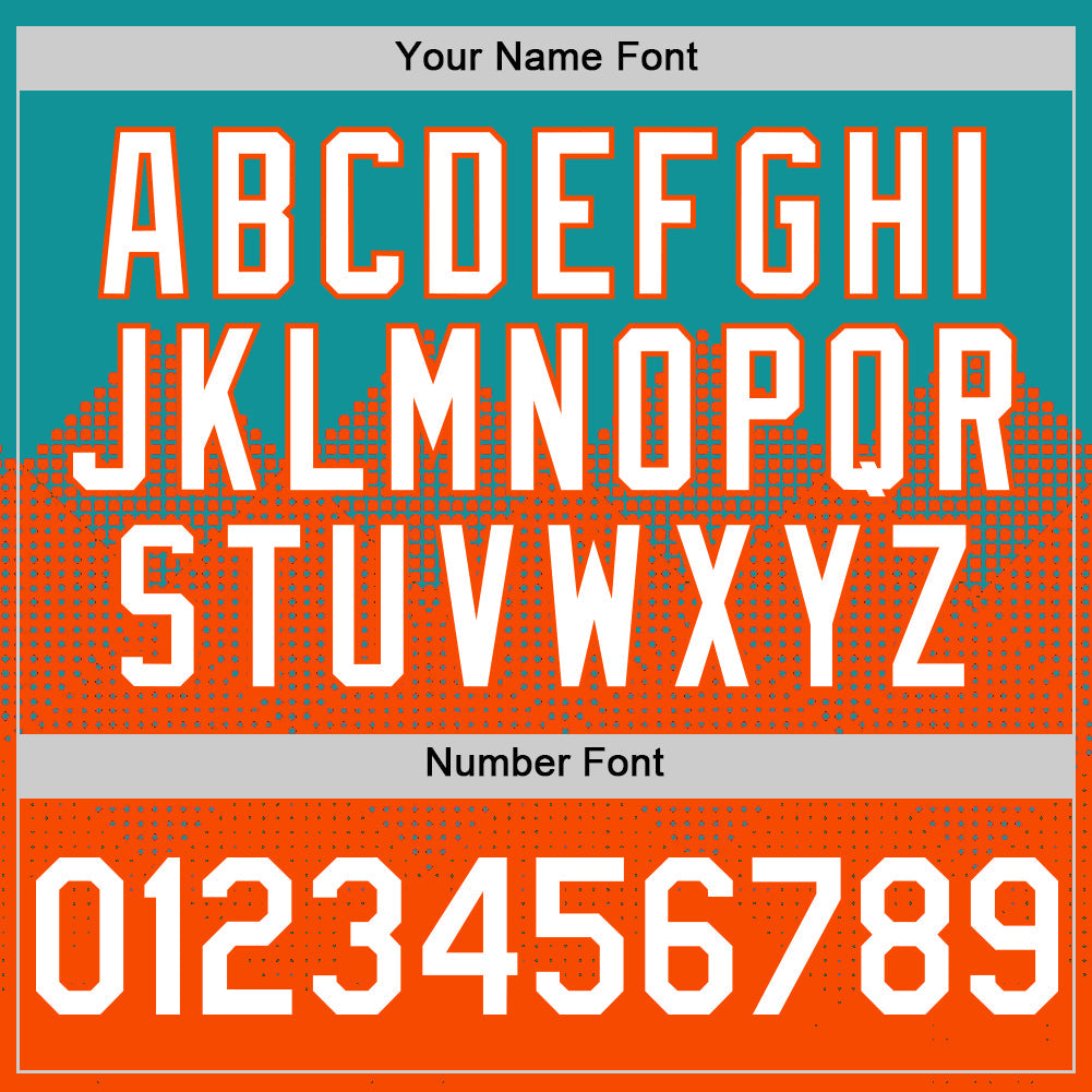 Custom Teal White-Orange 3D Pattern Design Gradient Square Shapes Authentic Baseball Jersey - Sky-Custom