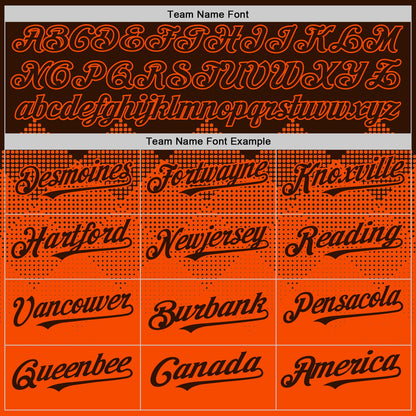 Custom Brown Orange 3D Pattern Design Gradient Square Shapes Authentic Baseball Jersey - Sky-Custom