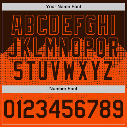 Custom Brown Orange 3D Pattern Design Gradient Square Shapes Authentic Baseball Jersey - Sky-Custom