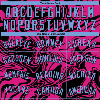Custom Pink Light Blue-Black 3D Pattern Design Abstract Psychedelic Liquid Wave Authentic Basketball Jersey - Sky-Custom