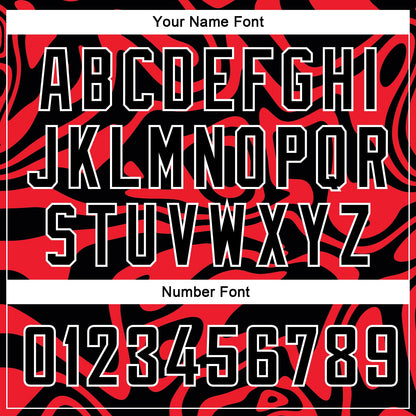 Custom Red Black-White 3D Pattern Design Abstract Psychedelic Liquid Wave Authentic Basketball Jersey - Sky-Custom