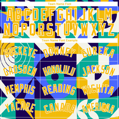 Custom Royal Gold-White 3D Pattern Design Abstract Geometric Shapes Authentic Basketball Jersey - Sky-Custom