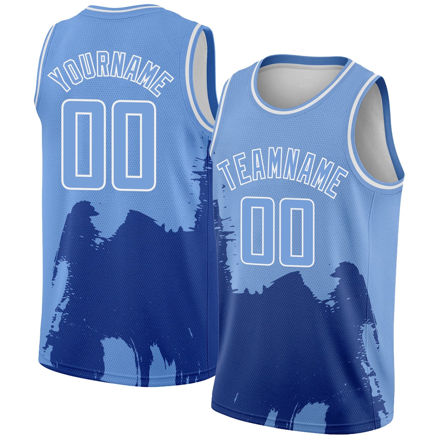 Custom Light Blue White 3D Pattern Design Abstract Grunge Halftone Art Authentic Basketball Jersey - Sky-Custom