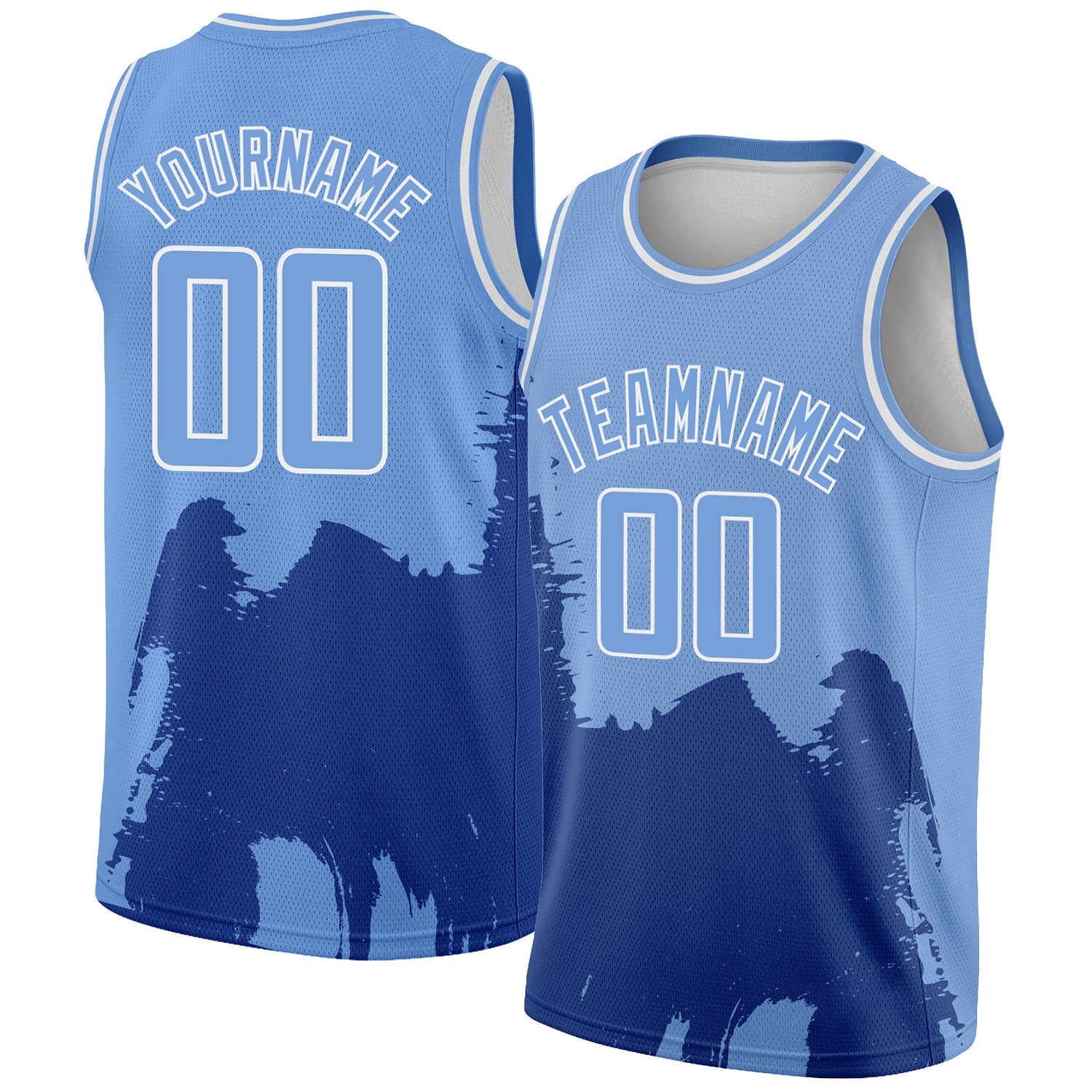 Custom Light Blue White 3D Pattern Design Abstract Grunge Halftone Art Authentic Basketball Jersey - Sky-Custom