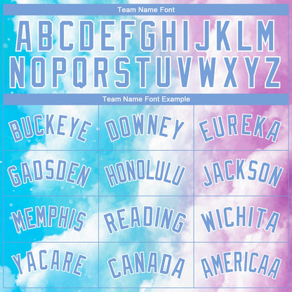 Custom White Light Blue-Purple 3D Pattern Design Sky With Clouds Watercolor Style Authentic Basketball Jersey - Sky-Custom