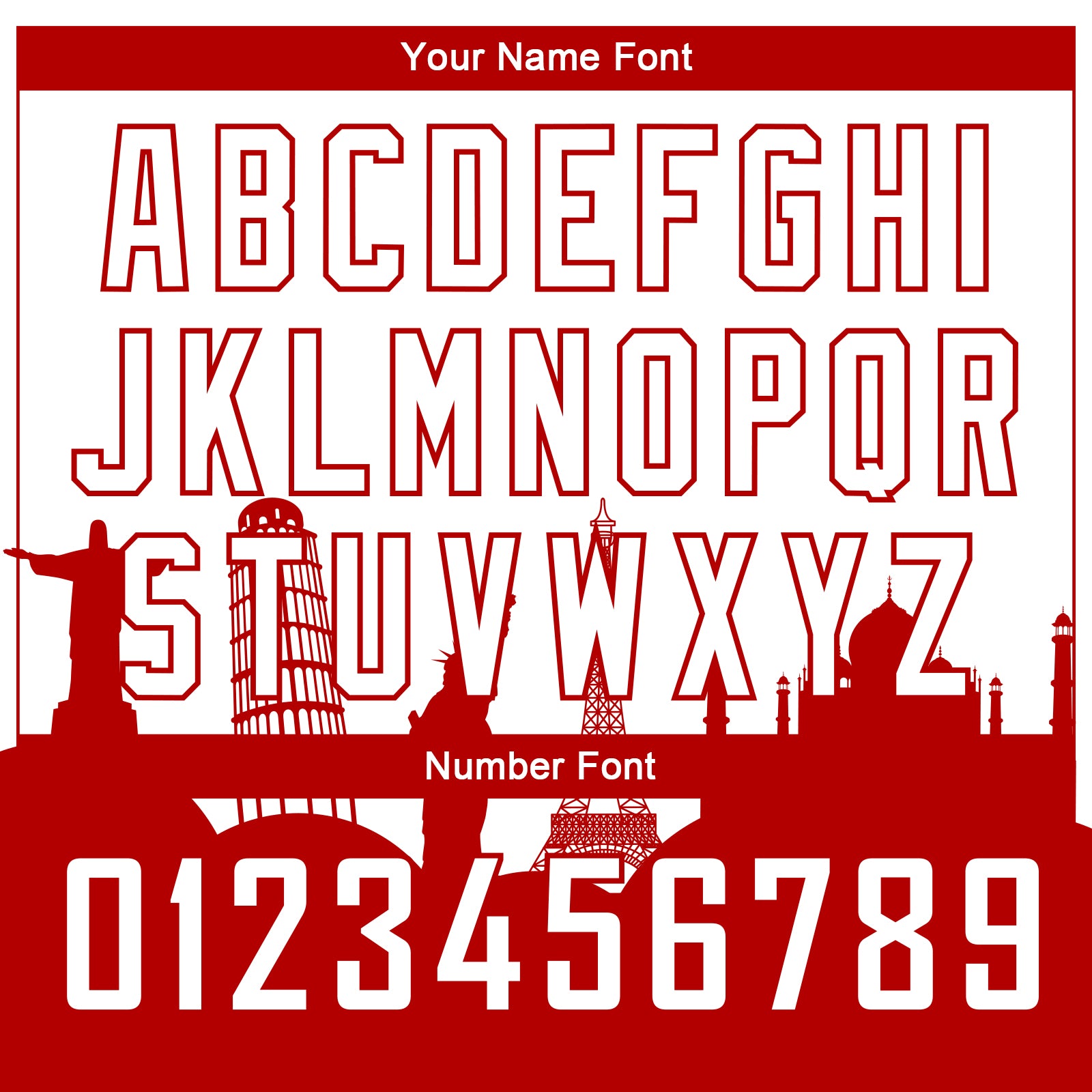 Custom White Red Holiday Travel Monuments Silhouette Authentic City Edition Basketball Jersey - Sky-Custom